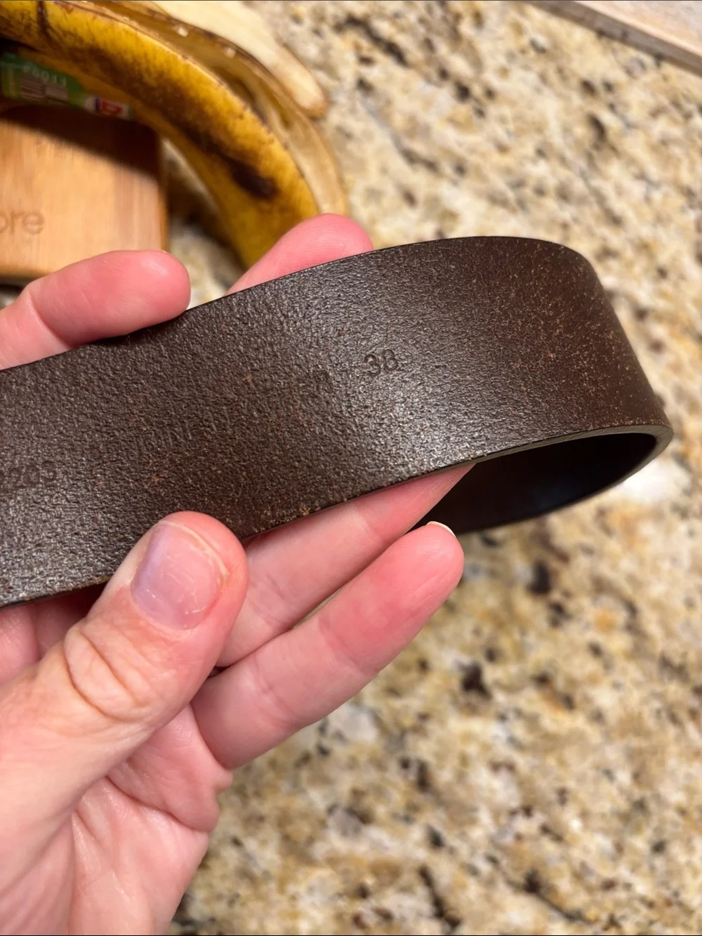 Genuine Brown Leather Men’s Belt - Stitched Detail